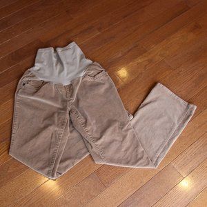 Tan Corduroy Bootcut Maternity Full Panel Pants